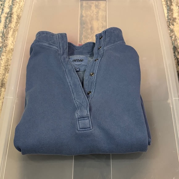 Aerie Blue Half-Zip Sweatshirt - Picture 2 of 7
